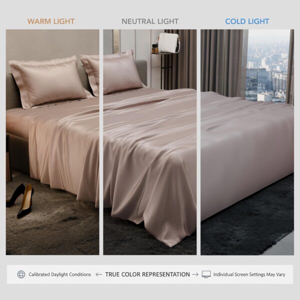 Stoa Paris Double Bedsheet with 2 Pillow Covers, 300 TC UltraSatin Premium Bedding Set, Aesthetic Home Decor, Gift for Couples,Wedding, Anniversary,Date Night - Champagne