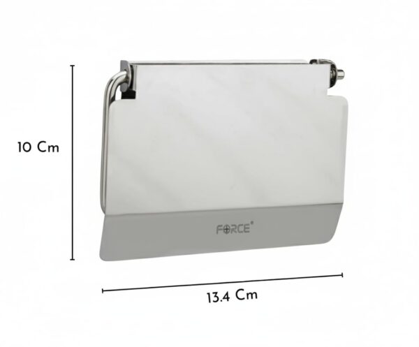 Force Stainless Steel Toilet Paper Roll Holder | Wall-Mounted Bathroom Tissue Holder | Rust-Proof & Corrosion-Resistant | Space-Saving Durable Bathroom & Basin Accessory