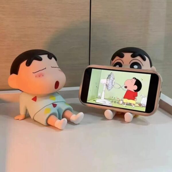 RAJMAAN Shinchan Action Figure Mobile Holder Size -5.8 inch X 2.6 inch | Medium Size | Figurine Cartoon Figures Toys for Boys & Girls PVC Super Stable Phone Holder for Phones and Tablets