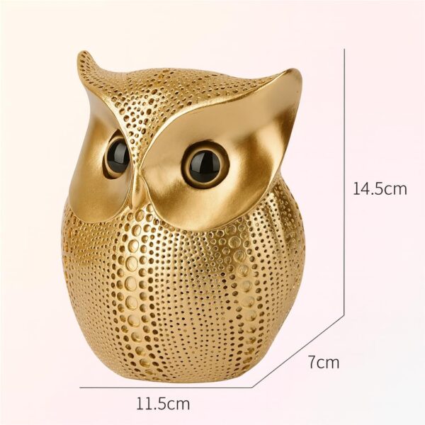 Xtore® Modern Classy Lucky Owl Resin Art Figure Showpiece (Golden), 1 Piece