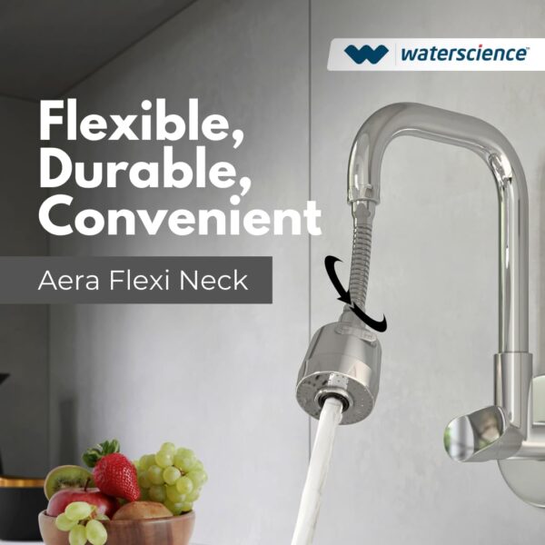 WaterScience Tap Extension for Kitchen Sink, 2 Flow Modes, Flexible Faucet Extender, Aerators for Water Tap, Upto 50% Water Saving - Flexi Neck
