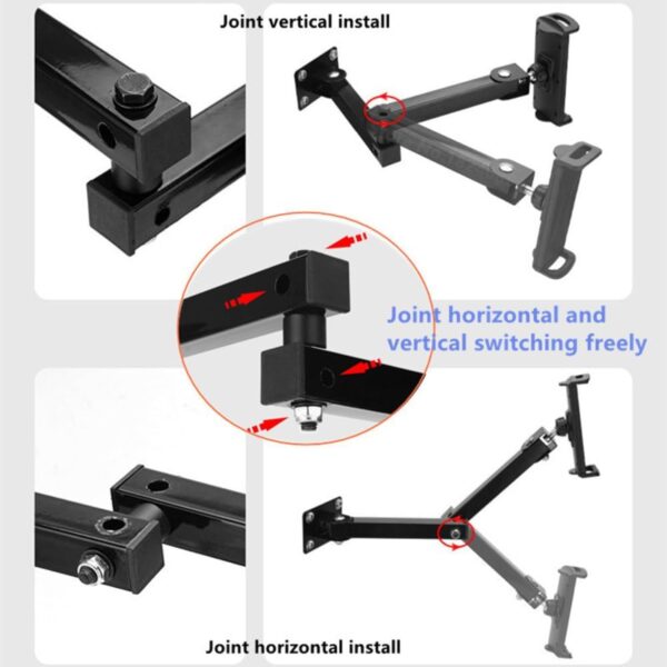 FKU Wall Mount Tablet Cell Phone Stand Long Arm Stretchable Holder for 4-13 inch Devices