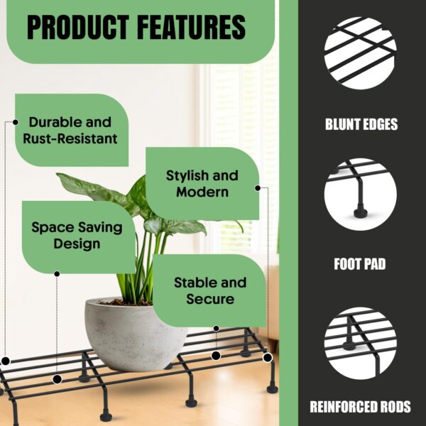 1774348153_Pivalo-24-Inch-Rectangular-Plant-Stand-Pack-of-4-Heavy-Duty-Metal-Gamla-Flower-Pot-Holder-with-7-Layer-Anti-Rust-Coating-Planter-Stand-for-Indoor-Outdoor-Balcony-Patio-Living-Room-Home-Garden.jpg Pivalo 24 Inch Rectangular Plant Stand (Pack of 4)| Heavy Duty Metal Gamla & Flower Pot Holder with 7 Layer Anti-Rust Coating | Planter Stand for Indoor Outdoor Balcony Patio Living Room & Home Garden