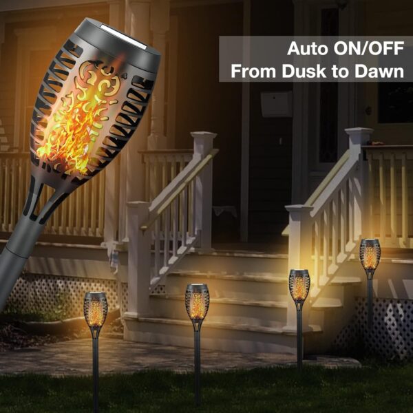 1774355883_4-Pack-Led-Solar-Torch-Light-with-Flickering-Flame-Outdoor-Waterproof-Solar-Torches-Stake-Lights-Auto-OnOff-Solar-Garden-Lights-Decorations-4-Pack.jpg 4 Pack Led Solar Torch Light with Flickering Flame, Outdoor Waterproof Solar Torches Stake Lights, Auto On/Off Solar Garden Lights Decorations (4 Pack)