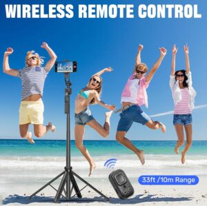 FKU C17 Auto Face Tracking AI Gimbal Selfie Stick Tripod Stand 3 in 1 Multifunctional Design, Detachable Bluetooth Remote Compatible for iPhone/Android, Best for Vlogging/Photo Shoot