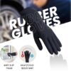Robustt Heavy Duty Rubber Hand gloves - 1 Pair (Free Size, Black) for Dishwashing, gardening, kitchen cleaning