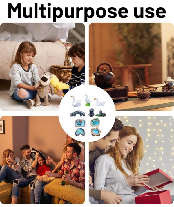 10Pcs Miniature Decorative Items, Mini Village Decor Set for Home, Garden, Fairy Landscape, Wedding, Valentine Gifts, DIY Craft, Office Desk, Car Dashboard Ornaments