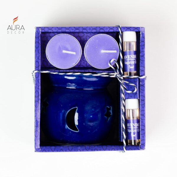 AuraDecor Fragrance Heat Diffuser Gift Set with Tealight Candles || HomeDecor || Diffuser Set || Tealight || Candles (Lavender)