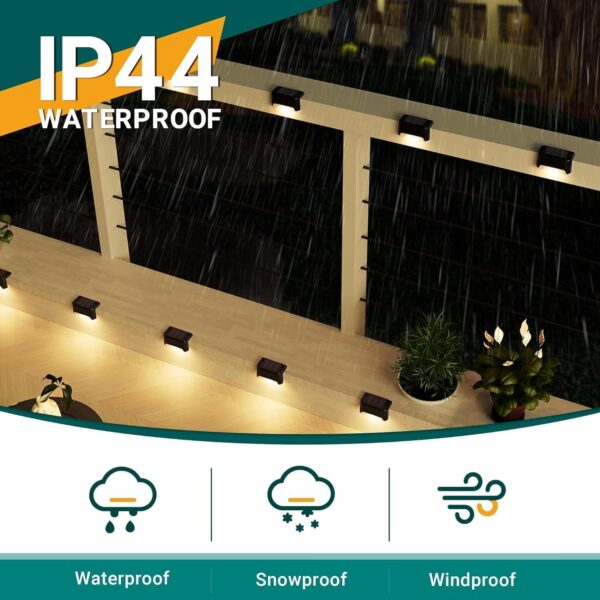 Hmcity Solar Fence Lights Outdoor Waterproof | Warm White Solar Wall Lights for Garden, Balcony & Boundary Wall | Auto ON/Off | Solar Powered LED Lights (Pack of 20)