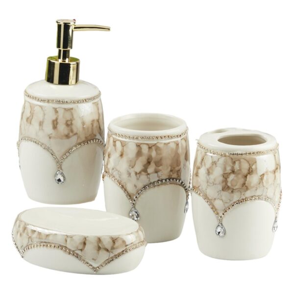 1774382654_Kookee-Ceramic-Bathroom-Set-–-Stylish-4-Piece-Bath-Accessories-Kit-with-Soap-Dispenser-Toothbrush-Holder-Tumbler-Soap-Dish-–-Modern-Designer-Decor-for-Home-Guest-Bathrooms-11122.jpg Kookee Ceramic Bathroom Set – Stylish 4 Piece Bath Accessories Kit with Soap Dispenser, Toothbrush Holder, Tumbler & Soap Dish – Modern & Designer Decor for Home & Guest Bathrooms (11122)
