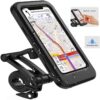 QEVRA Waterproof Mobile Phone Holder Car Bike 360 Degree Rotating Magnetic Mobile Stand Video Shoot Universal Motorcycle Mount Touch-Sensitive Screen (Motorcycle Case Mobile Holder)