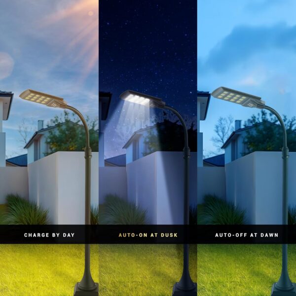 Dylect® Luxe Solar Street Light –400W with 110° Wide Beam Angle for Garden, Home, Parking &Pathway | 12Hr Runtime, with Microwave Motion Sensor & Remote Control| 6000K Cool White, PC Built (w/o Rod)