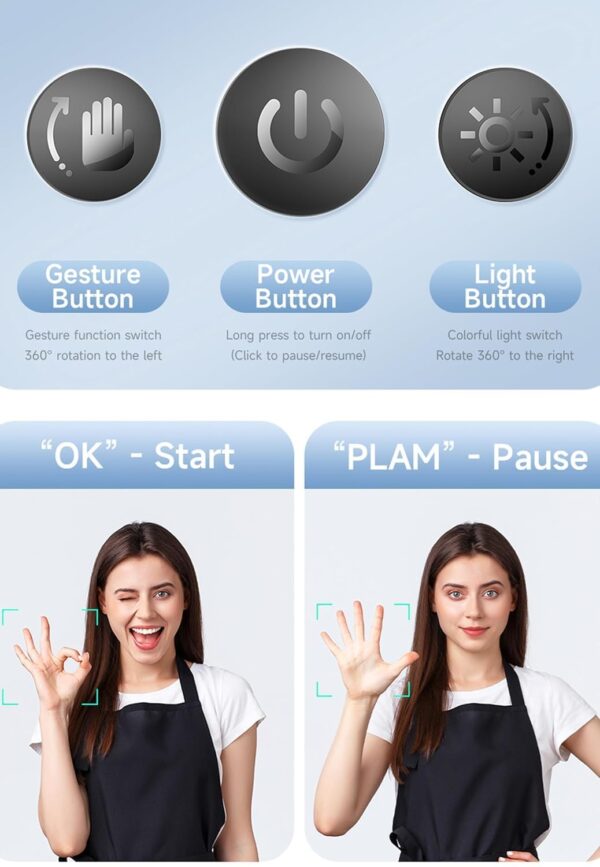 FKU L16 61" Tall Selfie Stick Aluminum Tripod Stand with Remote & P05 Auto Face Tracking Mobile Phone Holder, Compatible with iPhone/Android/GoPro (L16+P05 Auto Face Tracking Mobile Phone Holder)