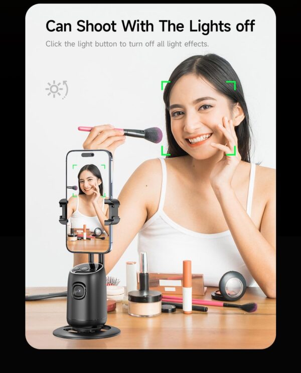 FKU L16 61" Tall Selfie Stick Aluminum Tripod Stand with Remote & P05 Auto Face Tracking Mobile Phone Holder, Compatible with iPhone/Android/GoPro (L16+P05 Auto Face Tracking Mobile Phone Holder)