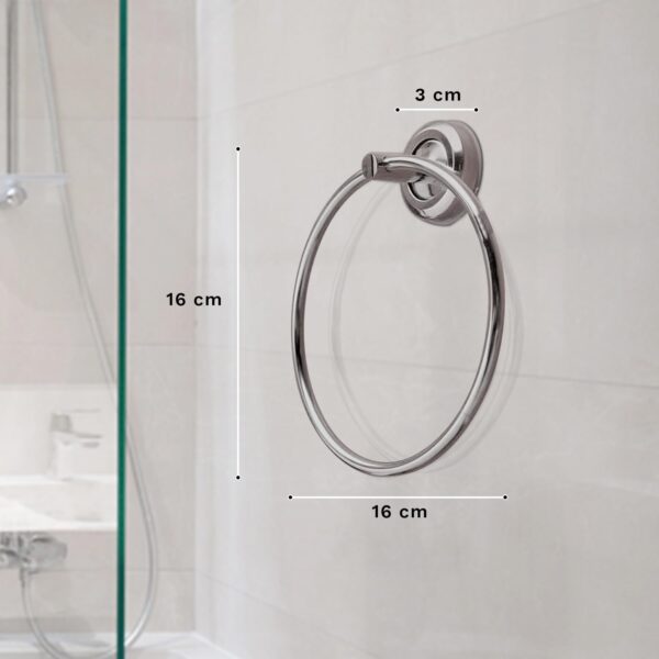 BonKaso FL-02 Stainless Steel Towel Ring for Bathroom/Wash Basin/Napkin-Towel Hanger (Chrome Finish)