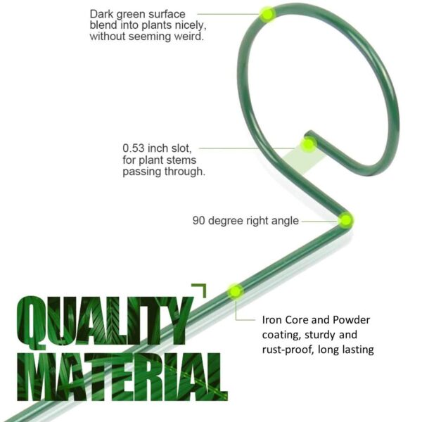 ecofynd 18 inches Metal Trellis for Plants, Pack of 5 | Single Stem Flower Plant Support | Garden Climbing Plant Trellis for Amaryllis Orchid Lily Rose Tomatoes