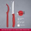 Victorinox Kitchen Knife, Set of 2, Sharp Wavy Edge Multipurpose Knife and Stainless Steel Universal Peeler, Red