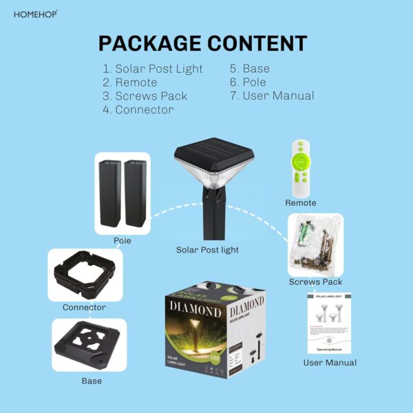 Solar Light Outdoor Garden Waterproof Automatic Diamond Decorative Pathway Lamp for Home, Lawn, Landscape Patio, Walkway (Aluminium, 3 Colour Modes)