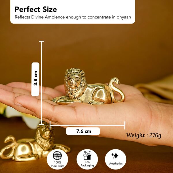 Ekhasa 100% Pure Brass Lion Showpiece for Home Decor Living Room Decorative Items | Showpieces Gift Items for Home Decoration | Center Table TV Unit Showcase Shelf Office Desk Interior Artifacts