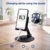 360° Rotating Metal Mobile Phone &Tab Stand for Desk & Bedside – Adjustable Phone Holder with Anti‑Slip Base