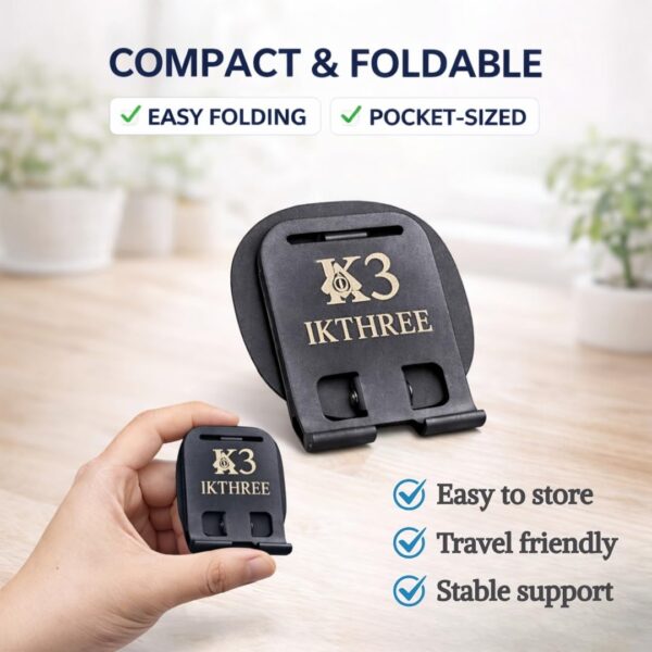 360° Rotating Metal Mobile Phone &Tab Stand for Desk & Bedside – Adjustable Phone Holder with Anti‑Slip Base