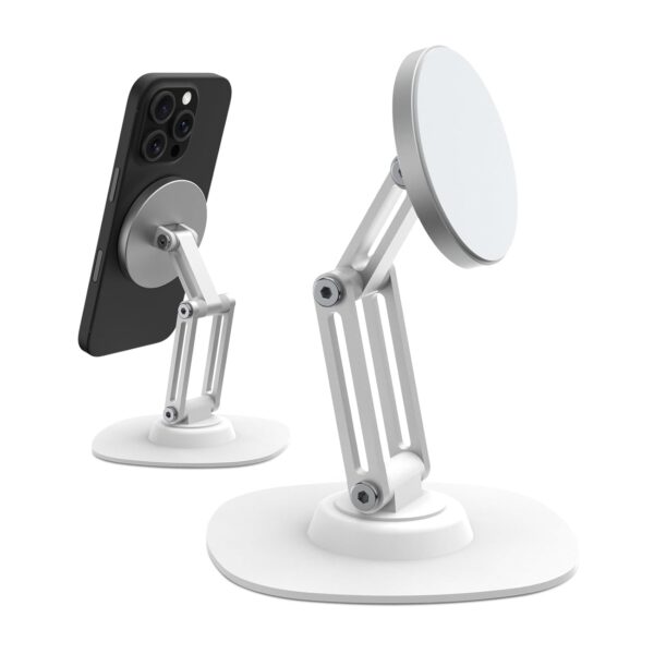 ZORBES® 360° Rotating Magnetic Phone Stand for Desk, Adjustable Foldable & Portable Aluminum Stand with Angle Adjustment Cell Phone Holder, Compatible with MagSafe iPhone 17/16/15/14/13/12 Air Pro Max