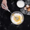 Stainless Steel Whisks, Hand Push Whisk Blender Semi-Automatic Whisk Mixer Egg Milk Beater Milk Frother Rotating Push Whisk Mixer for Blending, Whisking, Beating & Stirring (Egg Whisker)