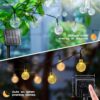 Homehop Solar Outdoor Led Crystal Ball String Light For Home Garden Balcony Terrace Wall Rechargeable Waterproof Decorative Lamp 800Mah Ni-Mh Battery(6.5M, 30 Leds) - 6.5 Meters
