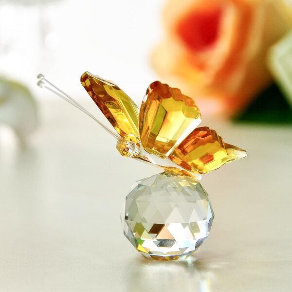 Nostrae by Ekhasa Crystal Butterfly Show Pieces for Home Decor Living Room Decorative Items | Glass Showpieces Gift Items for Decoration | Center Table Tv Showcase Office Desk Interior Figurines