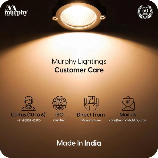 Murphy 5W Heavy-Duty LED Spike Focus Light - IP65 Water Resistant, Adjustable 180°, Aluminium Material, Outdoor Garden Lights (Warm White), Pack of 10