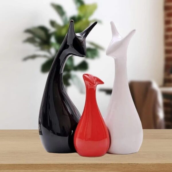 Home Decor Beautifull Deer Family Showpiece | Ceramic Figures | Home Decor Showpieces | Decor Showpiece Set (Pack of 3) (Deer Family)