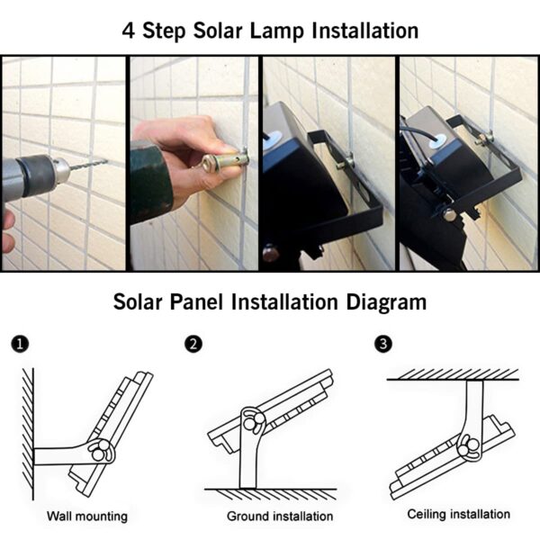 Epyz 50Watt Solar Light Outdoor Flood Waterproof with Remote for Home Garden Wall Compound Entrance Automatic LED Lamp [ Pack of 1, Cold White Light ] [ 4000mAh, 183LED ]