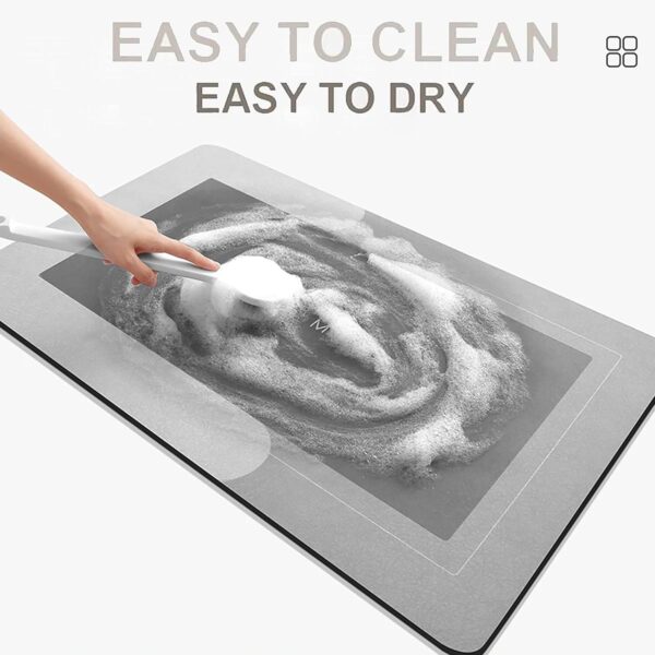 Story@Home 2 Pc Oval Rubber Bath Mat 4 Mm, Anti-Skid Water Soaking Bathroom Rug Door, Floor Mat, Soft Quick Dry Water Absorbent Mat For Home Office 40 X 60 Cm (Grey)