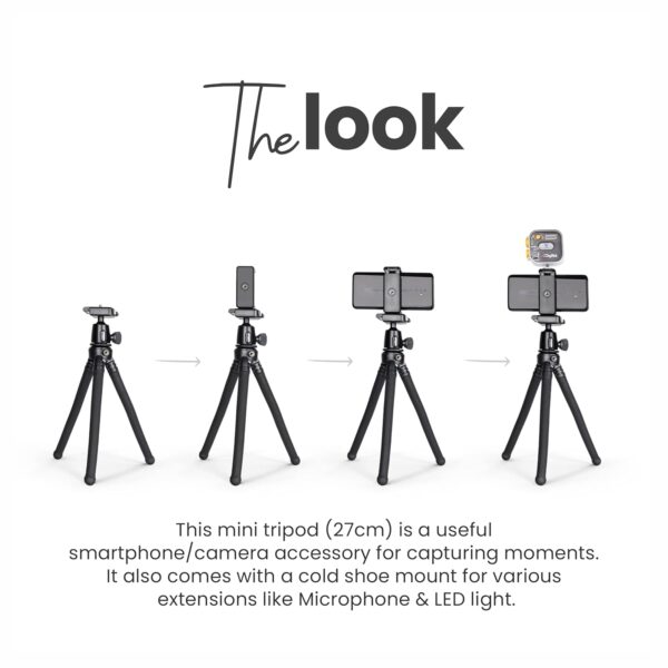 1774454948_DIGITEK-DTR-320-FT-Flexible-Gorillapod-Tripod-for-All-Cameras-and-Mobile-Phones-with-360°-Ball-Head-and-Phone-Holder-Max.-Load-3kgs-Carry-Bag-Included-Black.jpg DIGITEK (DTR-320 FT) Flexible Gorillapod Tripod for All Cameras and Mobile Phones with 360° Ball Head and Phone Holder, Max. Load 3kgs, Carry Bag Included, (Black)