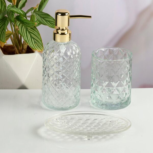 1774458734_Glass-Bathroom-Accessories-Set-of-3-Modern-Bath-Set-with-Liquid-handwash-Soap-Dispenser-and-Toothbrush-Holder-Luxury-Gift-Accessory-for-Home-Transparent-11571.jpg Glass Bathroom Accessories Set of 3, Modern Bath Set with Liquid handwash Soap Dispenser and Toothbrush Holder, Luxury Gift Accessory for Home, Transparent (11571)