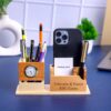 1774459265_Deskart-Customized-Multipurpose-Pen-Holder-Stand-Premium-Wooden-Desk-Organizer-with-Clock-Business-Visiting-Card-and-Mobile-Holder.jpg Deskart Customized Multipurpose Pen Holder Stand | Premium Wooden Desk Organizer with Clock, Business Visiting Card and Mobile Holder