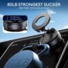 360 Magnetic Car Mobile Holder for Dashboard Vacuum Suction Phone Holder Mount Hand Free Magnetic Cell Phone Stand with Strong Grip Shockproof Suction Cup for Car Gym Office Table - Black