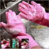 Pivalo Silicone Gloves Reusable Rubber Dishwashing Kitchen Scrubber for Pet Grooming Washing Dishes Bathroom Car - (1 Pair, Multicolour)
