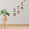 Artvibes Animals and Birds Madhubani Art Bottle shaped Wooden Wall Hanging | Living Room | Handcrafted Art | Wall Illustrations | Art Prints | Aesthetic Wall Art | Ideal Gifts (WH_9524N), Set of 3