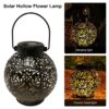 GIGALUMI GL-513 LED Solar Lanterns with 2V Panel 300mAh Ni-MH Battery Outdoor Hanging Decorative Hollowed-Out Flower Design Lights for Garden Yard Patio Tabletop (Pack of 1, Warm White)