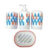 1 Set of 4Pcs Toothbrush Toothpaste Holder Leaf Print Bathroom Accessory Soap Shampoo Dispenser Cup Dish Decor Accessories Vanity Countertop DishShampoo BottleToothbrush.
