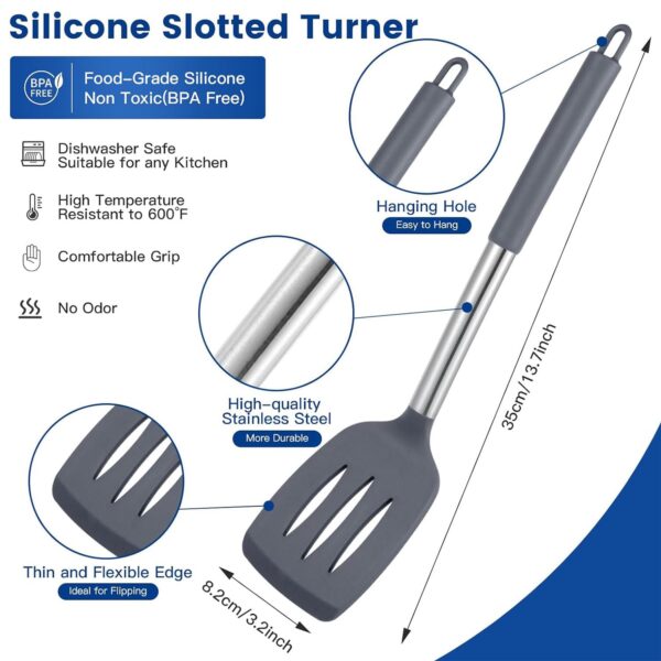 1774493833_Carrot-Pack-of-2-Silicone-Solid-Spatula-TurnerNon-Stick-Slotted-Kitchen-SpatulasHigh-Heat-Resistant-BPA-Free-Cooking-UtensilsIdeal-Cookware-for-FishEggsPancakes-Grey.jpg Carrot - Pack of 2 Silicone Solid Spatula Turner,Non Stick Slotted Kitchen Spatulas,High Heat Resistant BPA Free Cooking Utensils,Ideal Cookware for Fish,Eggs,Pancakes (Grey)