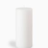Homesake® Pillar Candles Set of 3, Width 2" High 2" 4" 6" Large Paraffin Soy Wax Pillar Candles Aesthetic Modern Home Decor for Bathroom Living Room Diwali Gifts (White)