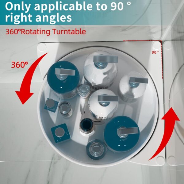 360° Rotate Bathroom Shelf, Self Adhesive Wall Mounted Bathroom Shelves, Bathroom Organiser for Bathroom Accessories Organiser Without Drill (Pack of 2, White)