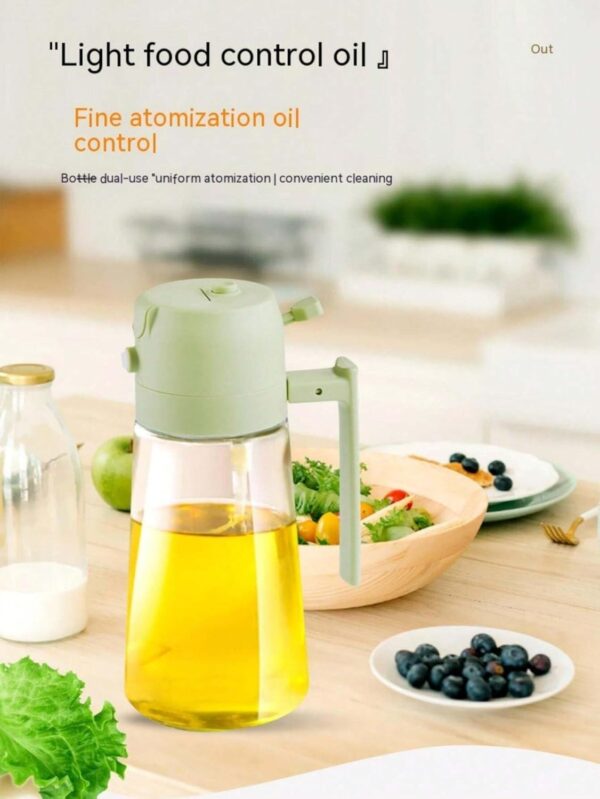 Mforall 2 in 1 Oil Sprayer and Dispenser - Dual-Use Kitchen Cooking Tool for Salad, BBQ, Roasting - Glass Oil Vinegar Bottle (Multi Color, 550 Ml)