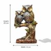 Resin Owl Pair Statue Sitting On Tree - Home Decor/Office Table Top Decoration/Living Room/Garden Showpiece/Gift Item - Pack Of 1 (Design 1), Multicolour