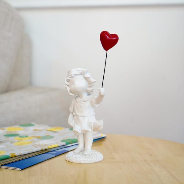 Ekhasa Nostrae Girl with Balloon Show Pieces for Home Decor Living Room Decorative Items | Cute Showpieces Gift Item for Decoration | Center Table Tv Showcase Office Desk Interior Statue Figurines