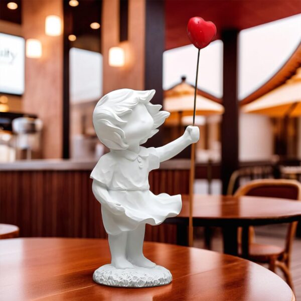 Ekhasa Nostrae Girl with Balloon Show Pieces for Home Decor Living Room Decorative Items | Cute Showpieces Gift Item for Decoration | Center Table Tv Showcase Office Desk Interior Statue Figurines