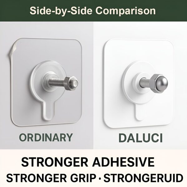 DALUCI 20 Pcs Self Adhesive Screw Hooks for Hanging | Heavy Duty Adhesive Wall Hooks for Wall Heavy Items | Sticker Screw Wall Hook Without Drilling, Nail Free Wall Hooks for Clothes Towels & Home