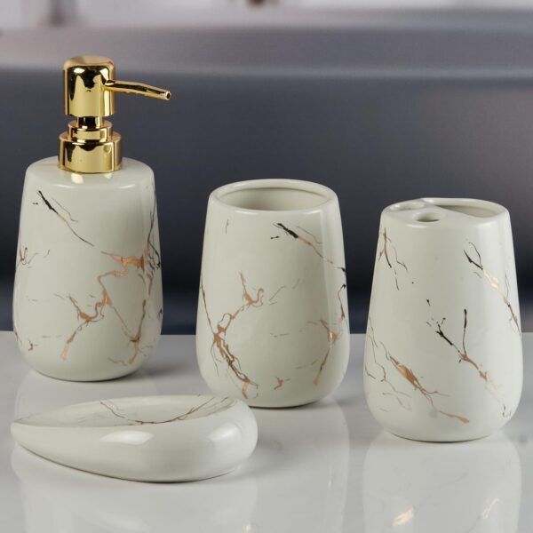 1774517746_Kookee-Ceramic-Bathroom-Accessories-Set-of-4-Modern-Bath-Set-with-Liquid-handwash-Soap-Dispenser-and-Toothbrush-Holder-Luxury-Gift-Accessory-for-Home-8842.jpg Kookee Ceramic Bathroom Accessories Set of 4, Modern Bath Set with Liquid handwash Soap Dispenser and Toothbrush Holder, Luxury Gift Accessory for Home (8842)